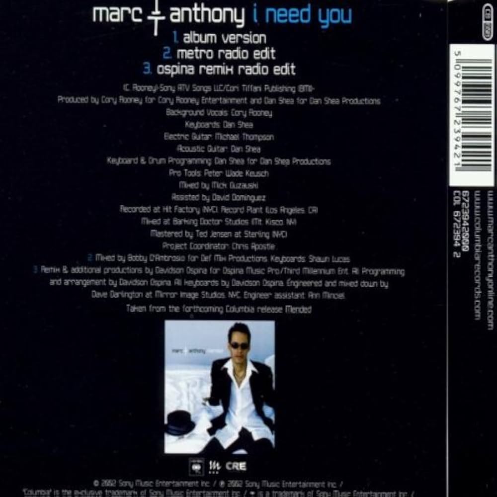 Anthony,Marc - I Need You - Amazon.com Music
